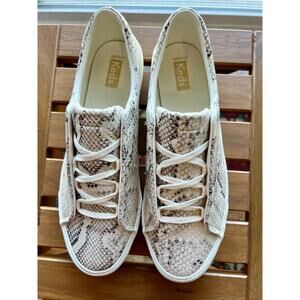 NWOT Keds Snake Print Canvas Sneakers Lace-Up / slip On Comfort Shoes US Sz 10